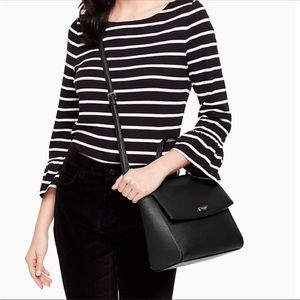 Kate Spade Laurel Way Alisanne Black Leather Crossbody Shoulder Bag